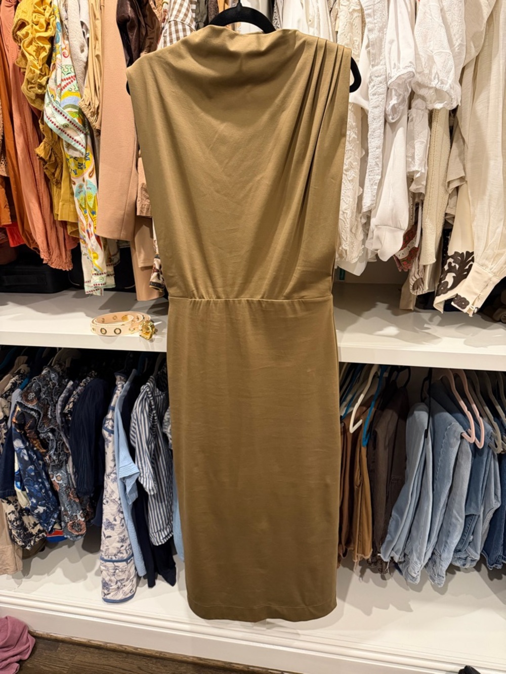 Soeur Camel Sleeveless Midi Dress - Picture 2 of 2